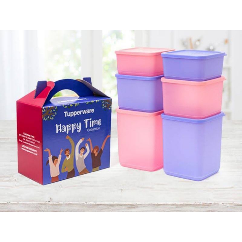 happy time set ungu-pink tupperware