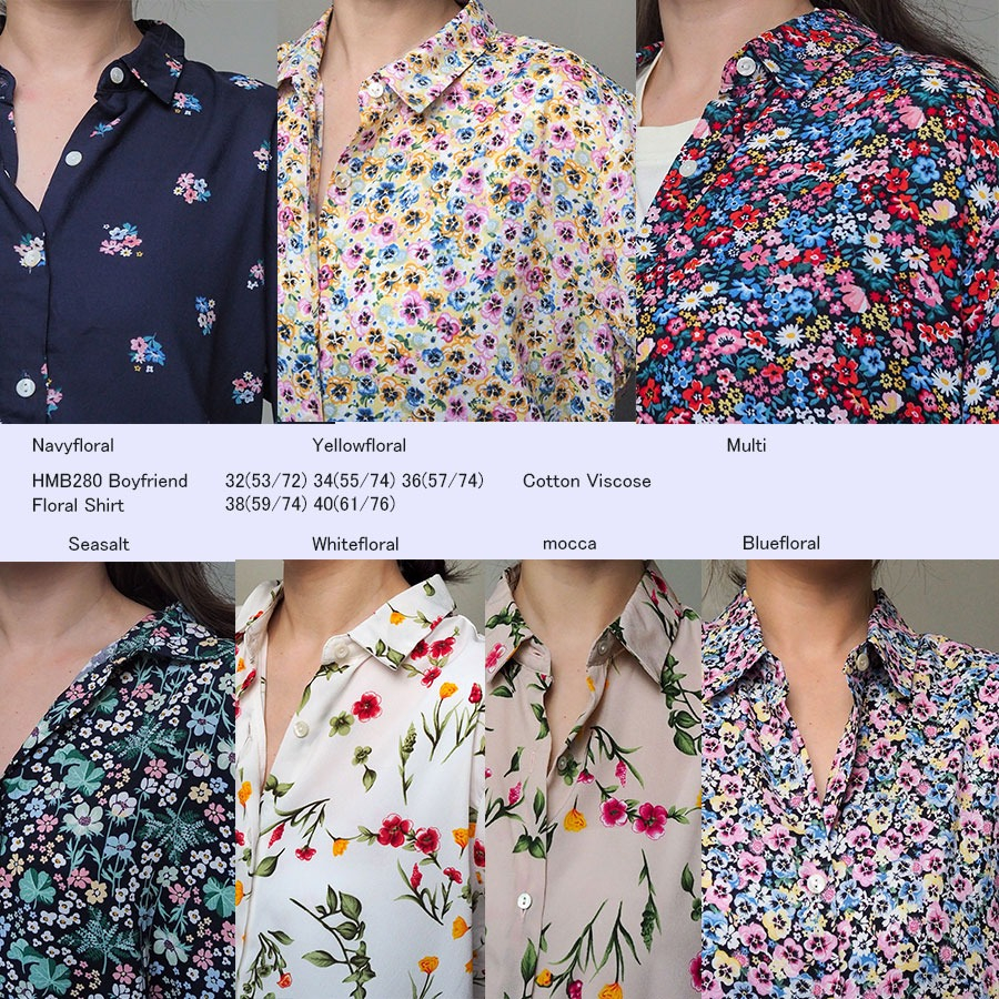 [shp] H&M 279/280 Boyfriend Floral Shirt - Baju Atasan Kemeja Kerja Motif Bunga Bunga Lengan Panjang