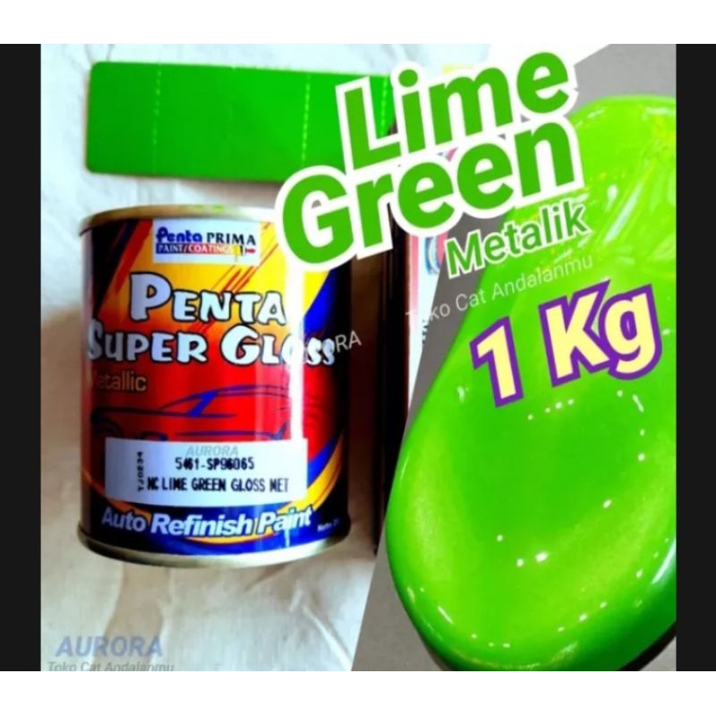 CAT LIME GREEN PENTA SUPER GLOSS CAT HIJAU METALIK PENTA 1KG