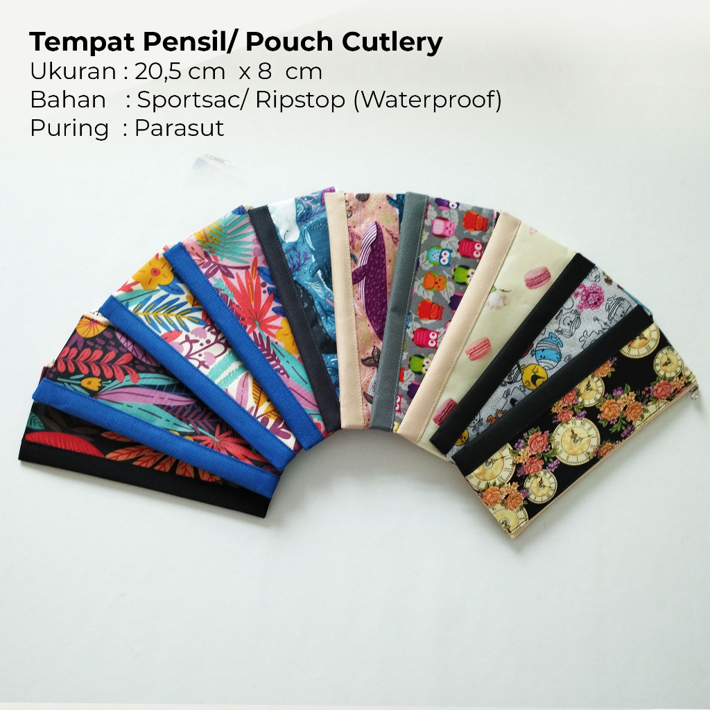 

Pouch serbaguna tempat pensil pencil case cutlery pouch tempat alat makan2
