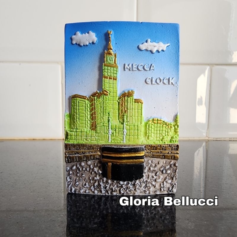 SOUVENIR MAKKAH TEMPELAN MAGNET KULKAS NEGARA MECCA MEKKAH CLOCK ARAB SAUDI
