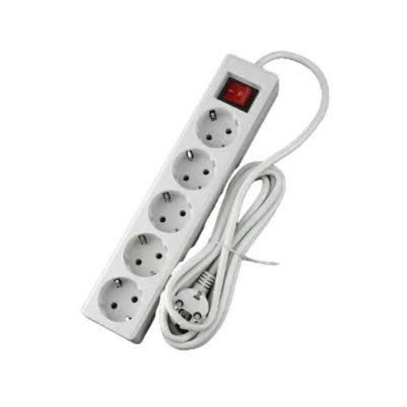 Colokan Stop Kontak 5 Lubang 5 Meter Kabel Kuningan