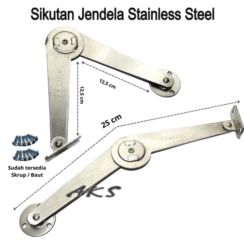 sikutan jendela stainless penahan jendela engsel salon