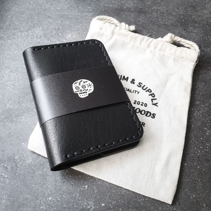 BDS South Buffalo Dompet Kulit Pria Buatan Tangan Model Lipat Warna Hitam