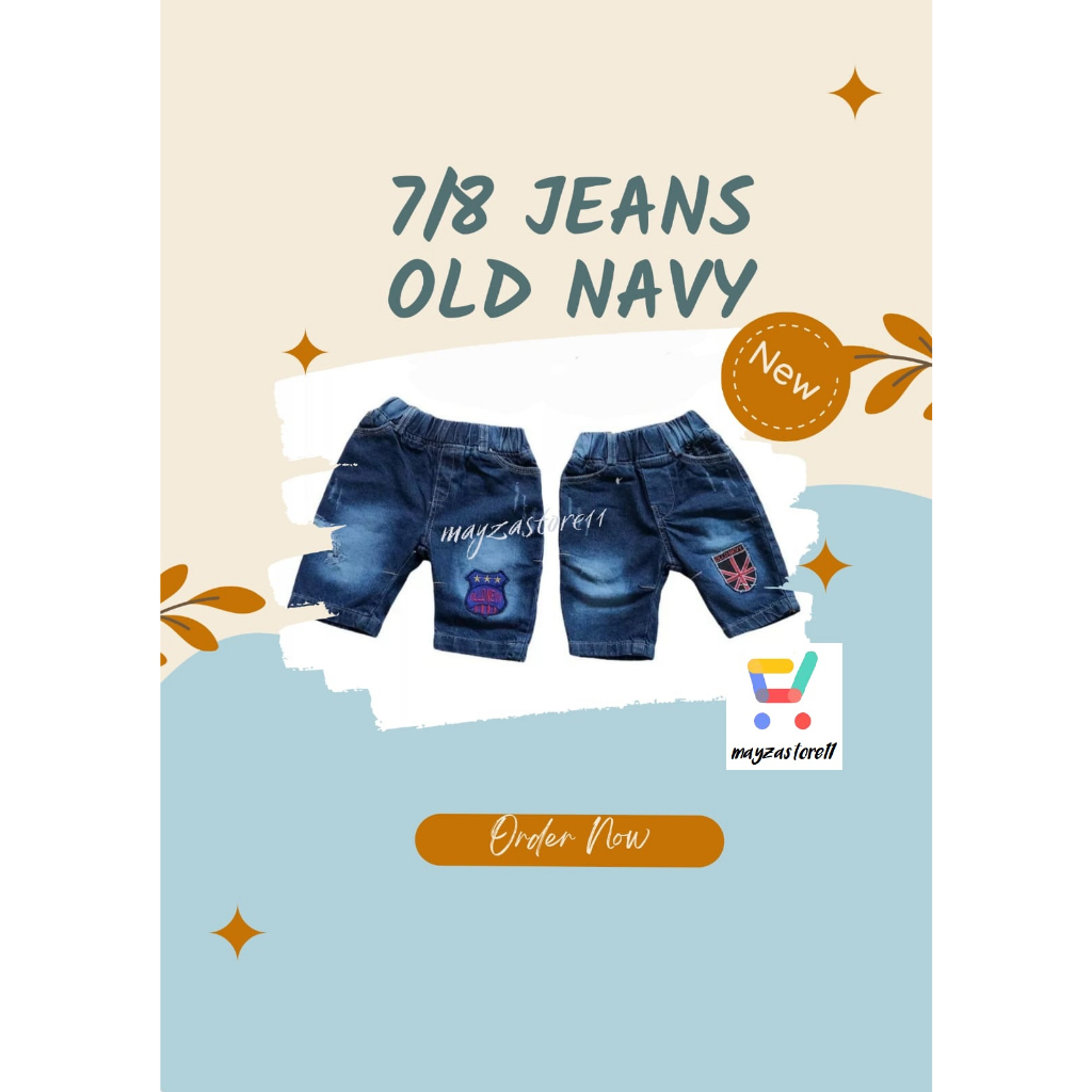 CELANA PENDEK JEANS ANAK LAKI-LAKI & PEREMPUAN (7/8 JEANS OLD NAVY)