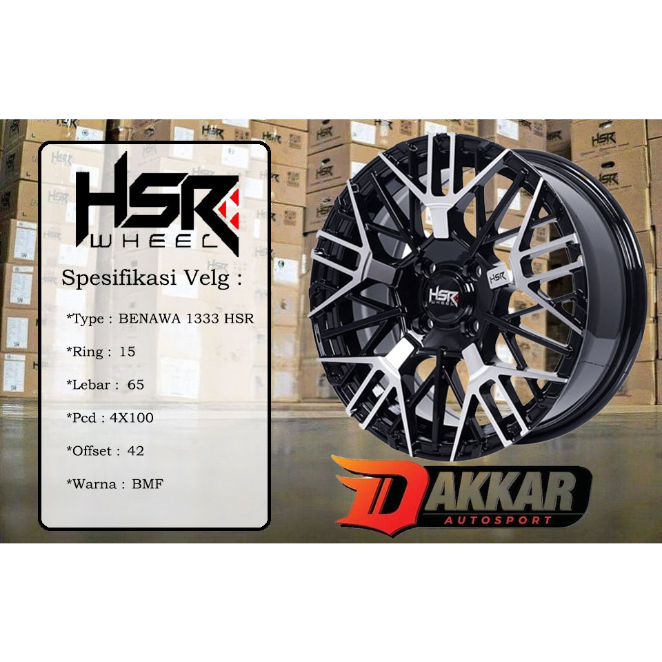 velg racing mobil ring 15 hsr benawa untuk brio agya calya yaris ignis