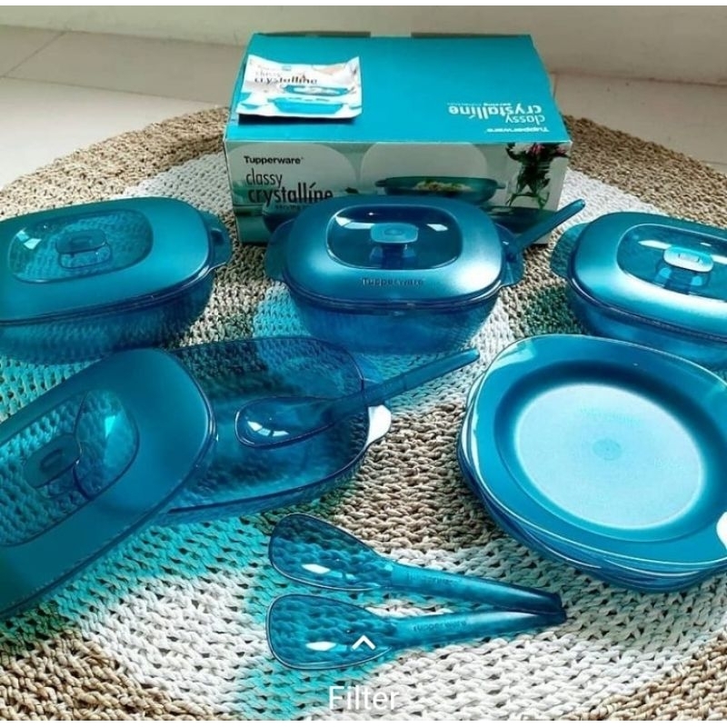 Piring 4pcs /piring kristal/Crystal plate/piring Tupperware/Tupperware peach/plate tupperware/piring