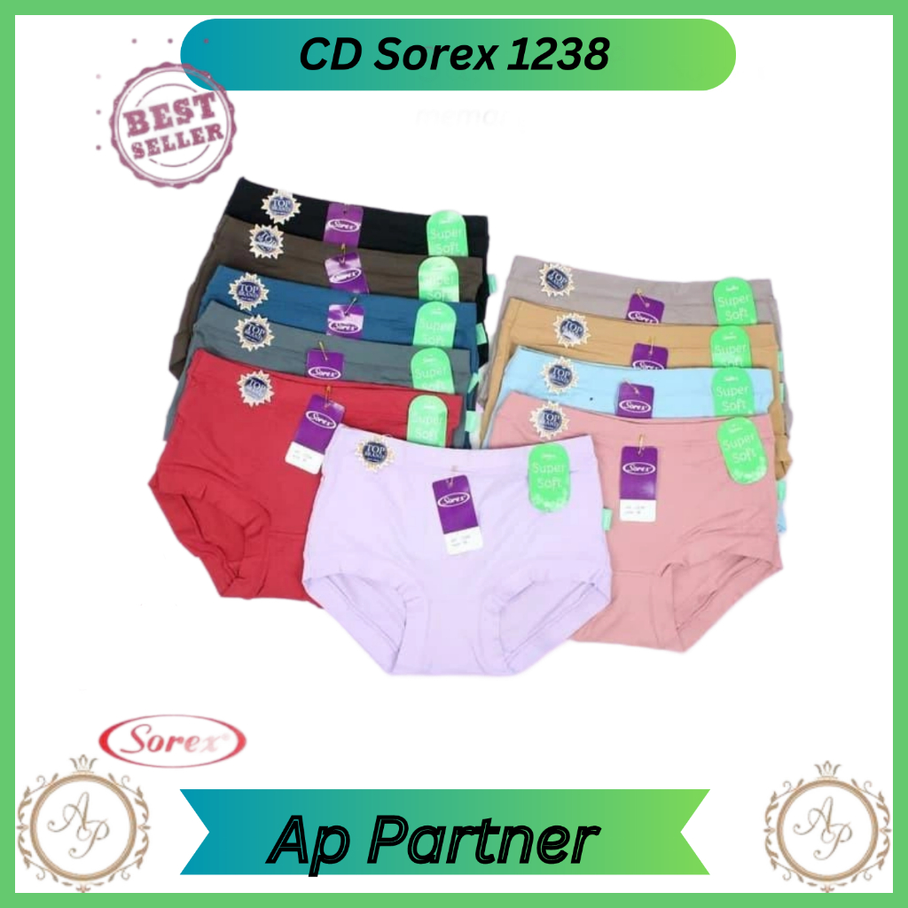 Celana Dalam Wanita Dewasa Sorex 1238 Super Soft Karet Lebar Cd Wanita Polos Bahan Lembut Super Soft