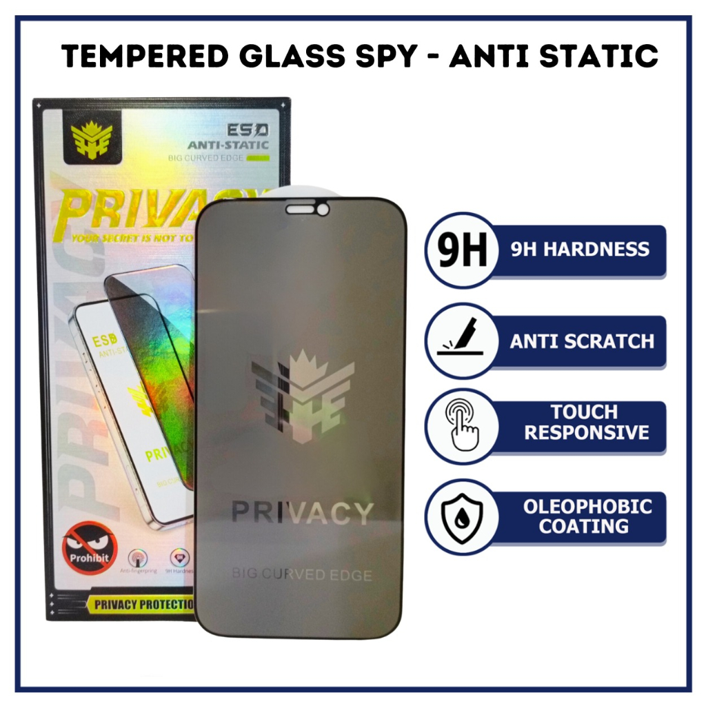 (TG) Tempered Glass ANTI STATIC SPY Realme 9i / 9Pro /9Pro + / 8 4G /8 5G / 8i / 8S / 8Pro / 7 / 7i 