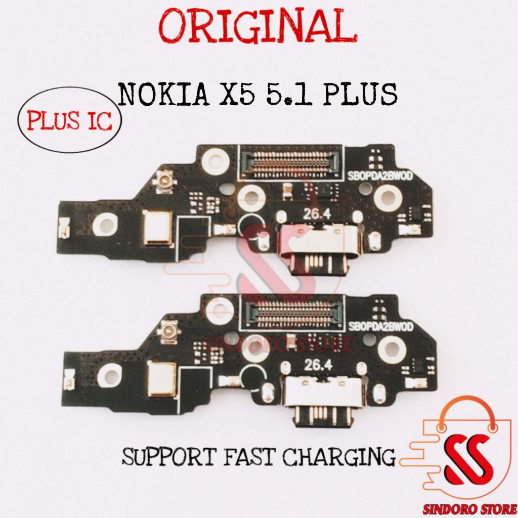 Konektor Charger Nokia X5 5.1 Plus USB Papan Cas Mic Pcb Board