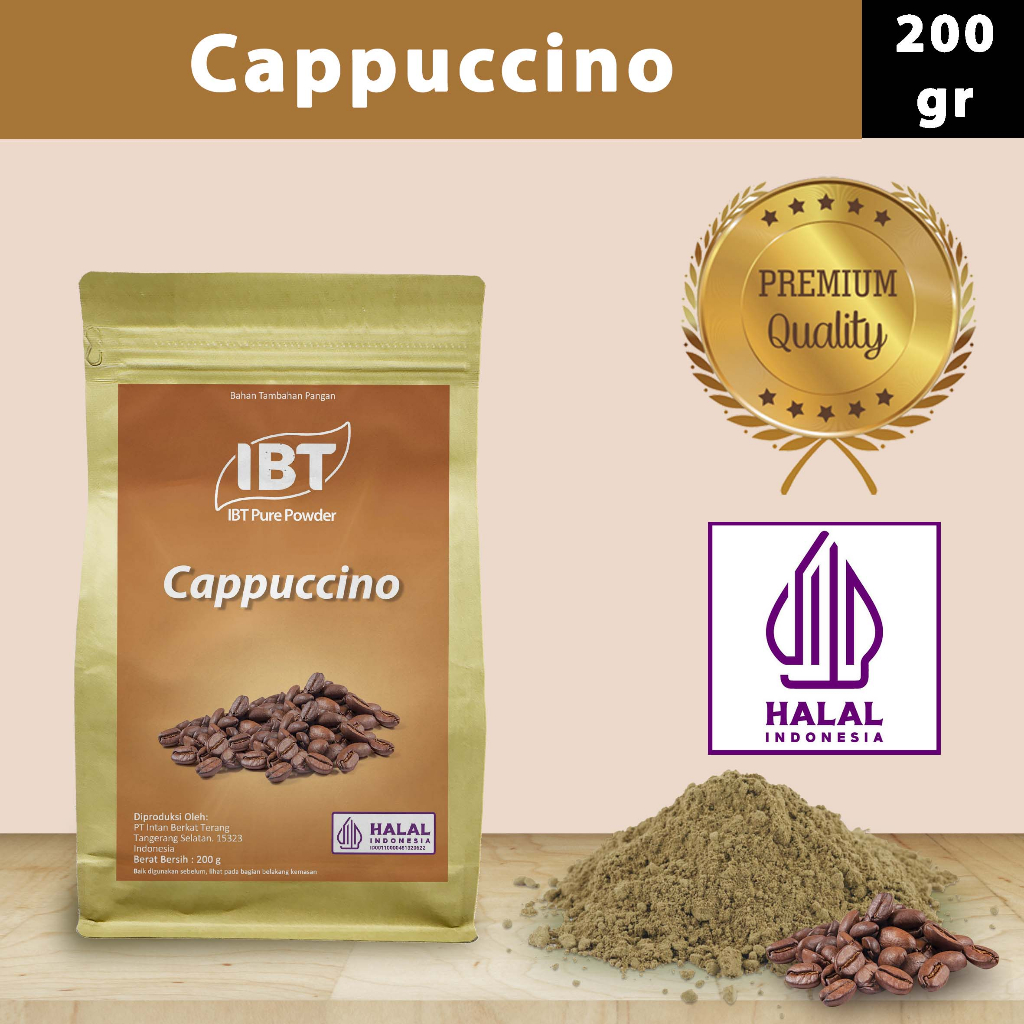 

Pure Cappuccino Powder Essence Murni Bubuk Import Makanan Kue 200 gr