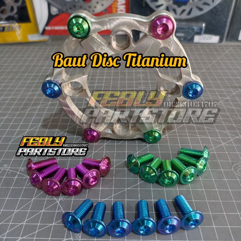 BAUT DISC TITANIUM ORIGINAL THAILAND BAUT TITANIUM DISC BRAKE PIRINGAN CAKRAM BAUT PIRINGAN TITANIUM