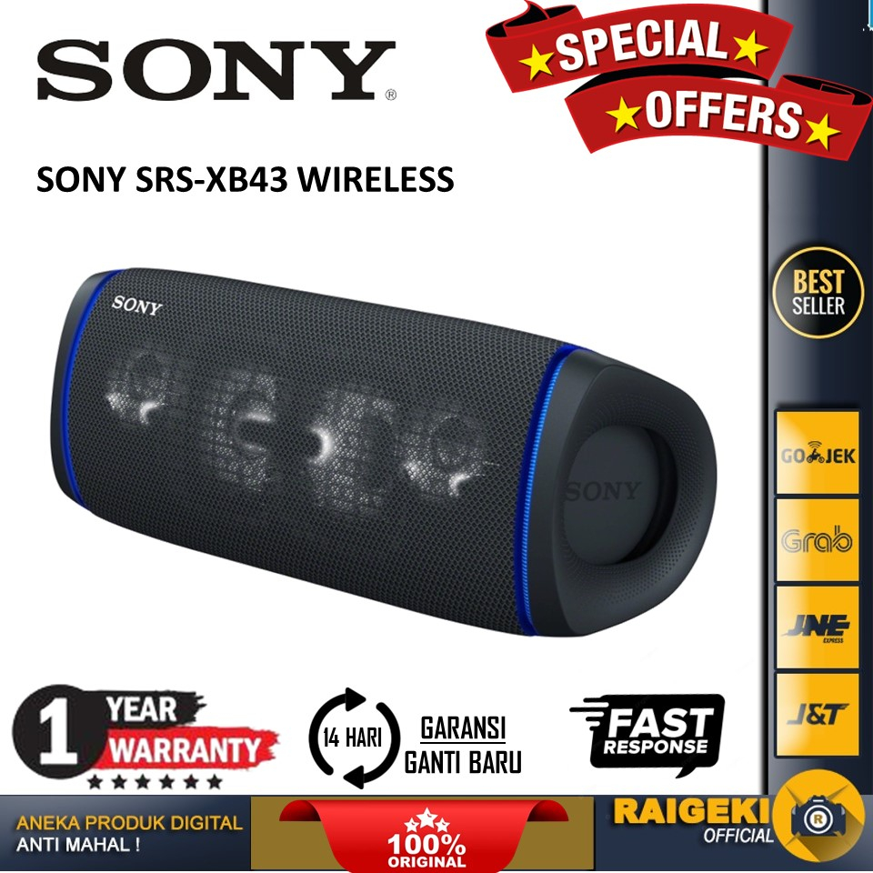 SONY SRS-XB43 WIRELESS Extra Bass Portable Bluetooth Speaker