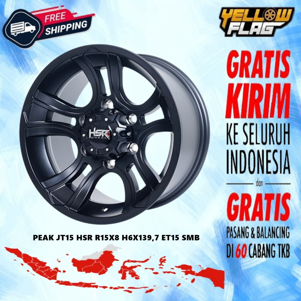 velg mobil Panther Ring 15 HSR Peak Pelek Racing Jeep R15 mobil Prado Hardtop