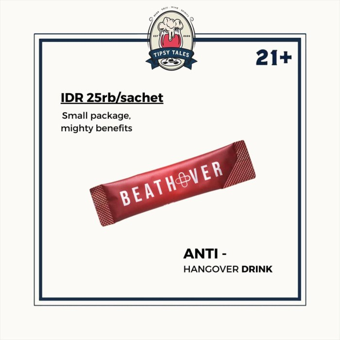 

Beathover Minuman Hangover Cure / Anti Hangover 1 Sachet