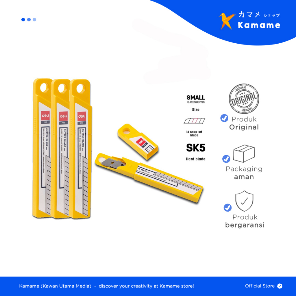

Deli Cutter Blade - Refill 45 Derajat Sk-5 100 ISI10 PCS 2015 2012 - Kamame