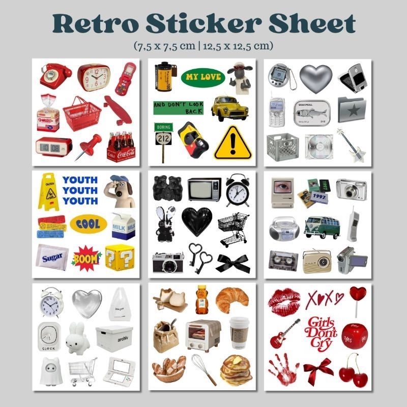 

[Kisscut] sticker pack aesthetic tema retro