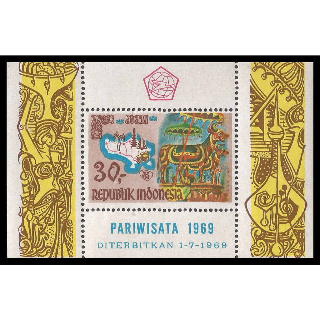 

Souvenir Sheet Prangko Perangko Indonesia Seri Pariwisata 1969 SS-15 Kondisi Mint