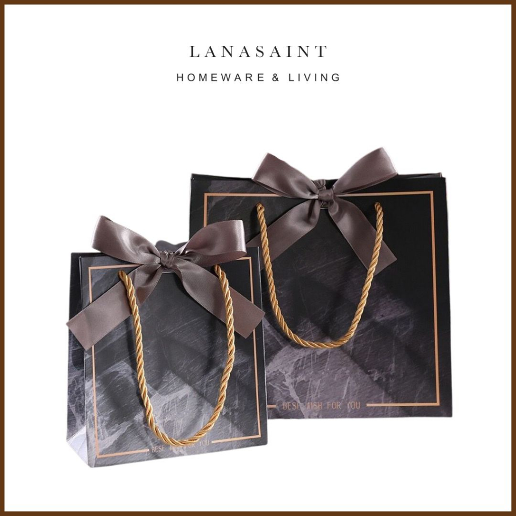 

LANASAINT Paperbag Marble Premium Paper Bag Marmer Kantong Hadiah Goodie Bag