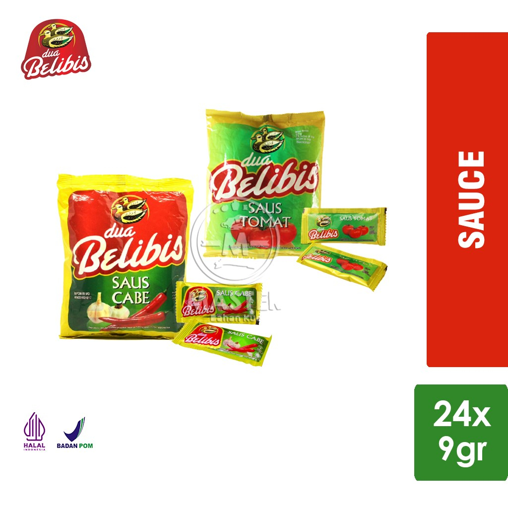 

Saos Cabe / Saus Tomat Dua Belibis Sachet 9gr x24pcs [1 Bungkus]