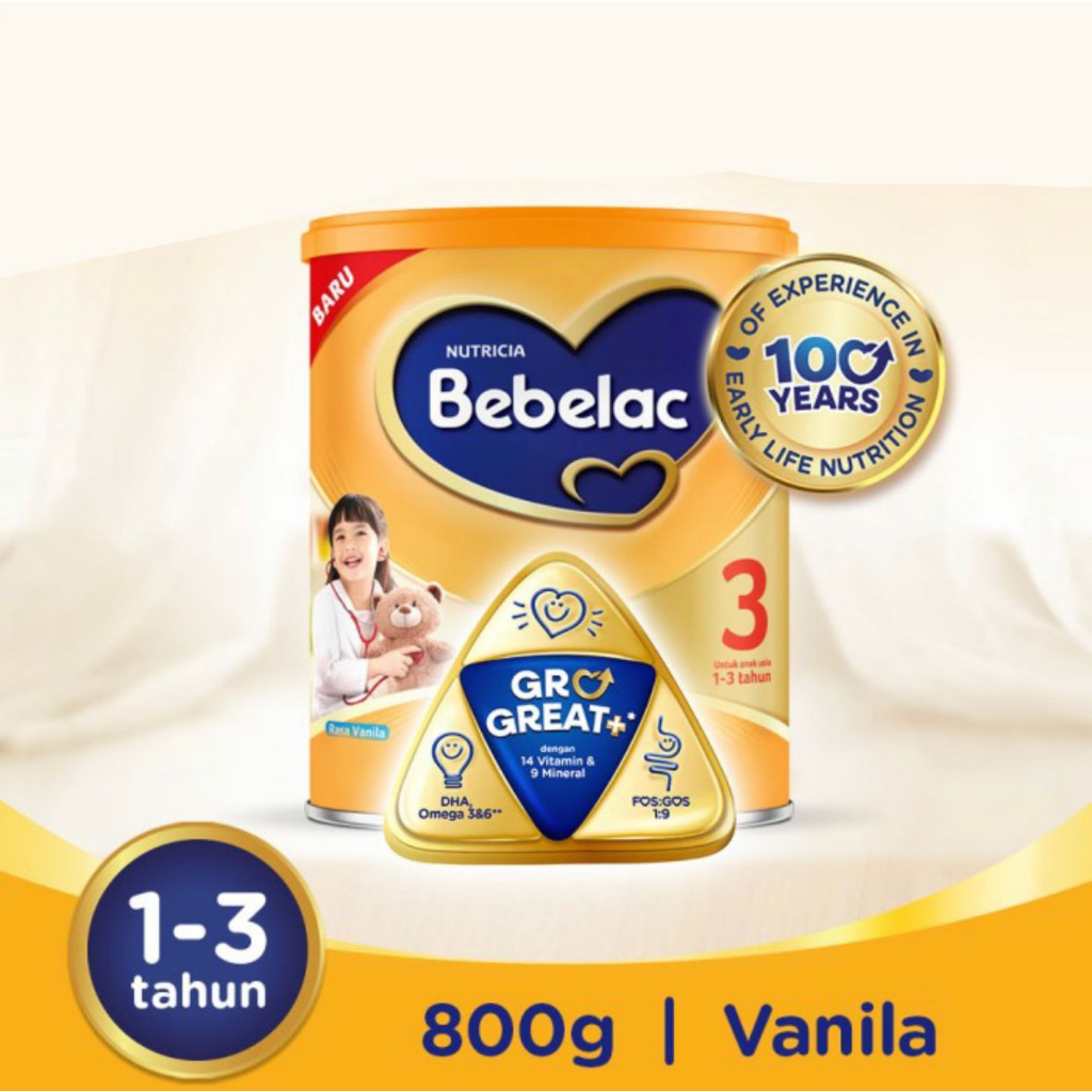 BEBELAC 3 - Vanilla - Susu Pertumbuhan Bubuk 800 gram (1-3 Tahun)