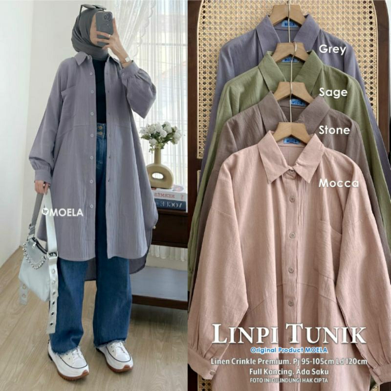 LINPI TUNIK ORI BY MOELA // Atasan Wanita Terbaru Tunik Polos Kekinian Terlaris