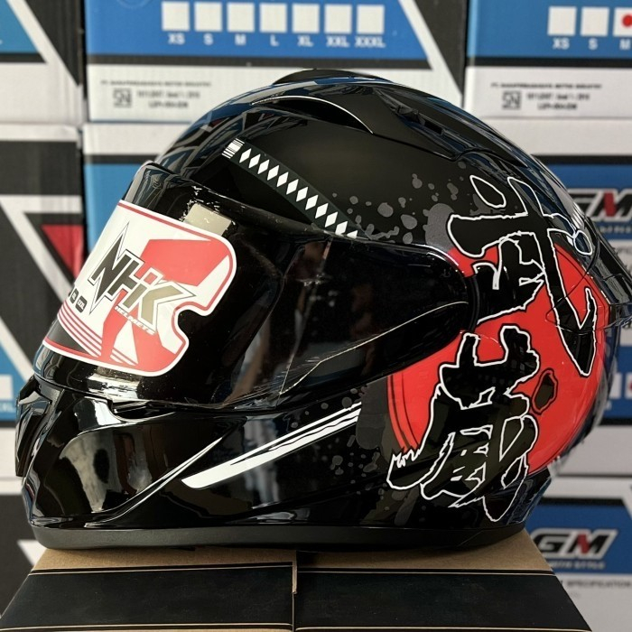 TERBARU HELM NHK GP Prime Bushido Black Red FULL FACE