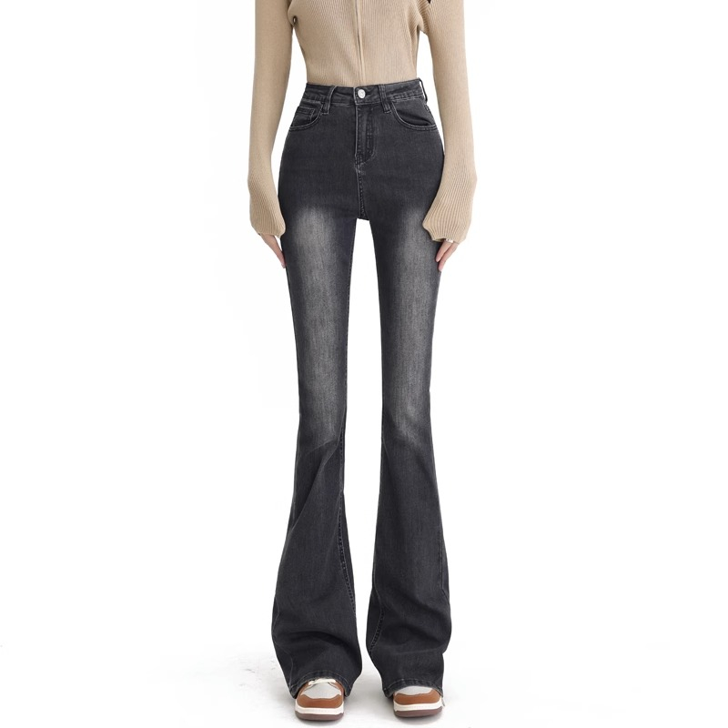 Premium Highwaist Skinny Jeans / Abu abu Celana Jeans Cutbray Wanita