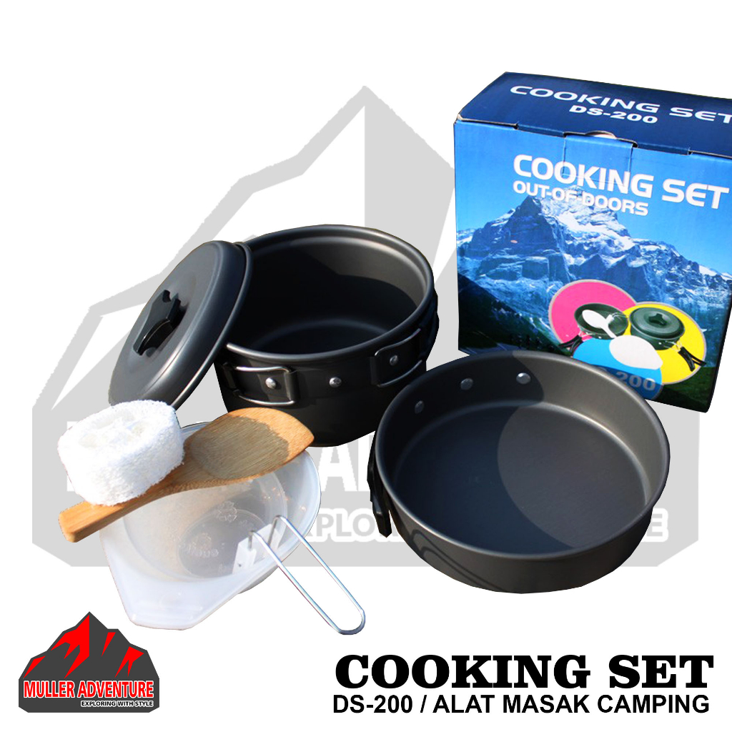 cooking set ds 200 nesting camping set ds/sy/lwy200 alat masak camping