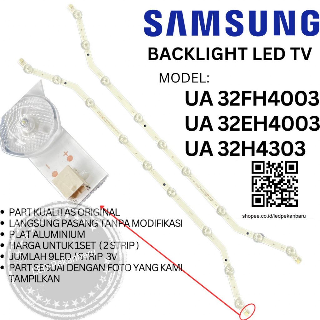 BACKLIGHT LED TV SAMSUNG BL 3V 9K 9MATA LENGKUNG 32 INCH UA32FH4003 UA32EH4003 32EH4003 32FH4003