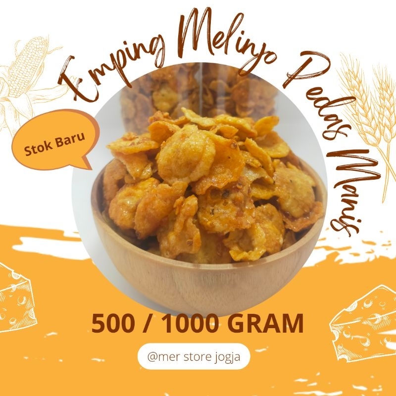 

Emping melinjo pedas manis kiloan/ oleholeh jogja/merstore