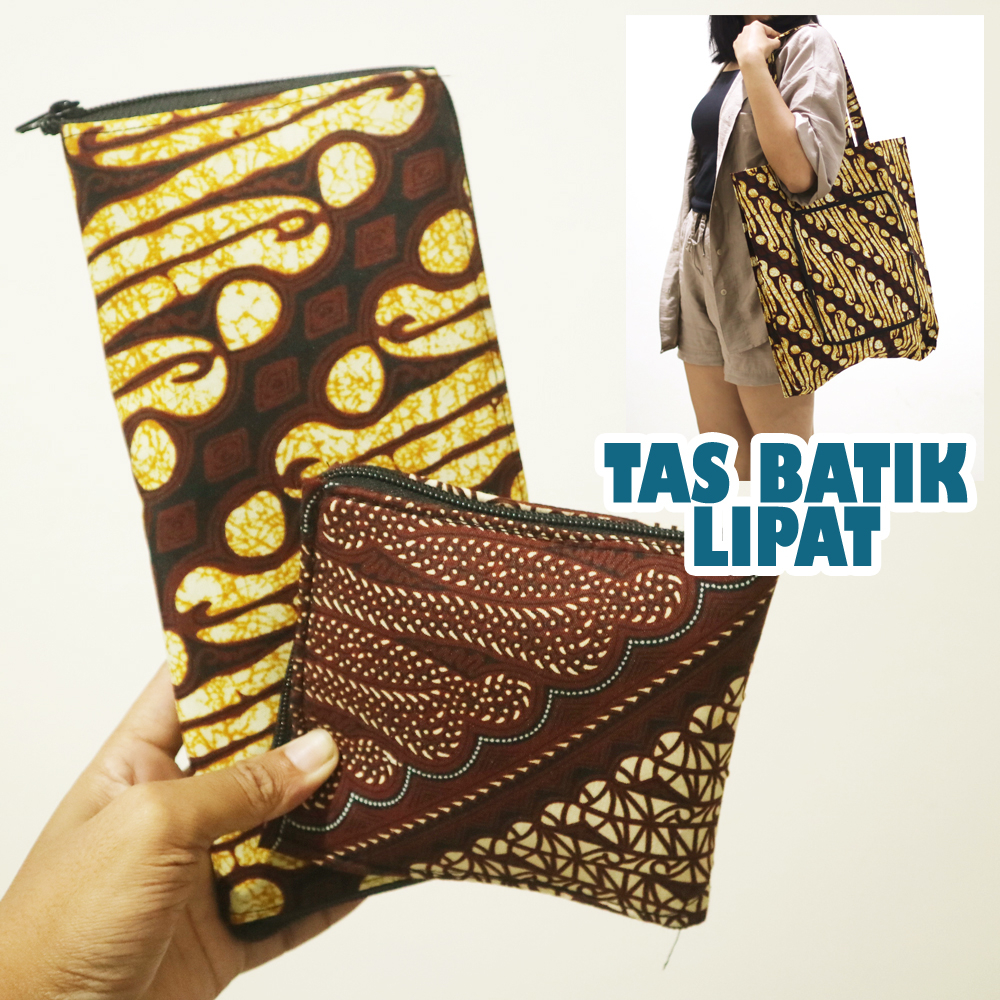 MIGUNANI - Tas Tote Bag Batik Lipat PREMIUM | Shopping Bag Batik Lipat | Tas Belanja Batik Lipat
