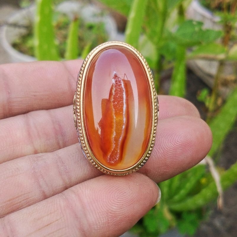 batu akik cempaka  combong druzi kristal