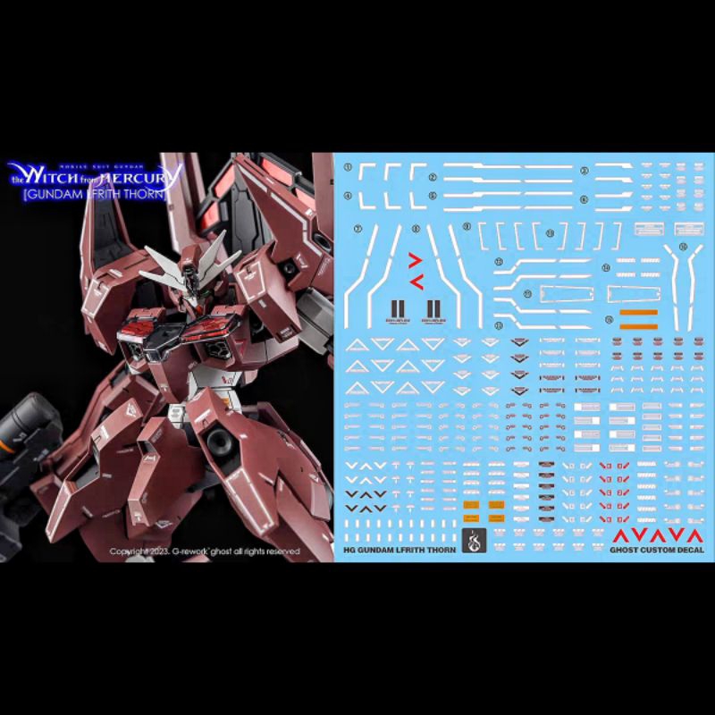 HG GUNDAM LFRITH THORN WATER DECAL GHOST CUSTOM DECAL