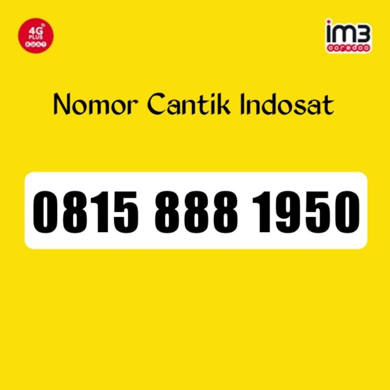 Kartu Perdana Nomor Cantik Indosat ekor tahun 1950 Persik Kediri 888 1950 Im3 1950 1950 11 Digit