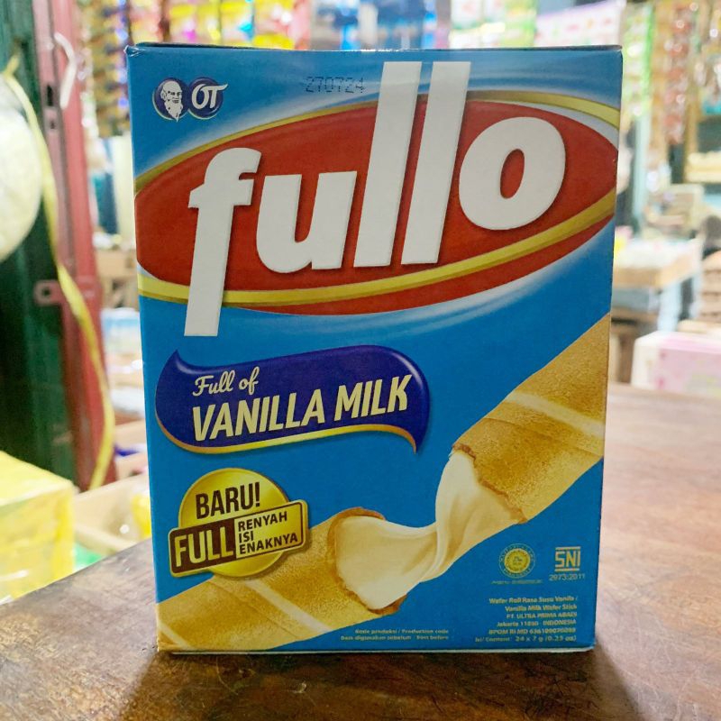 

FULLO FULL OF VANILLA MILKS / WAFER ROLL RASA SUSU VANILLA / 1 KOTAK ISI 24pcs @7gr