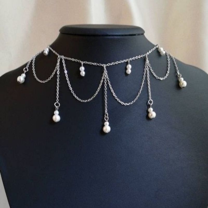 FANMY | ayanna pearl necklace | pearl necklace style | kalung mutiara unisex | kalung mutiara polos 