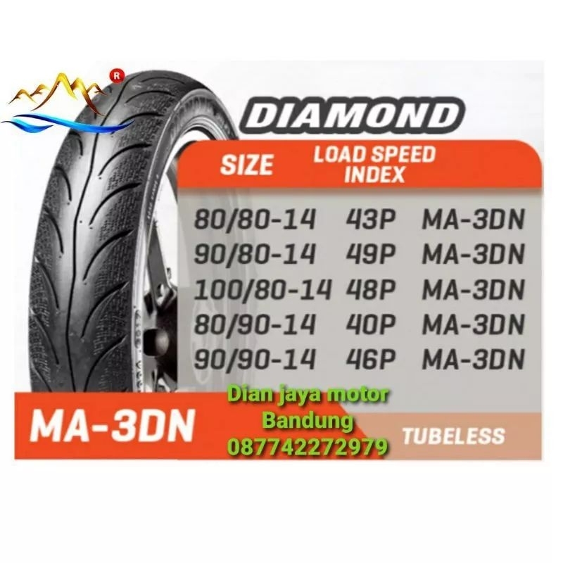 BAN LUAR SET MAXXIS DIAMOND 90/80/14 & 100/80/14 MOTOR MATIC