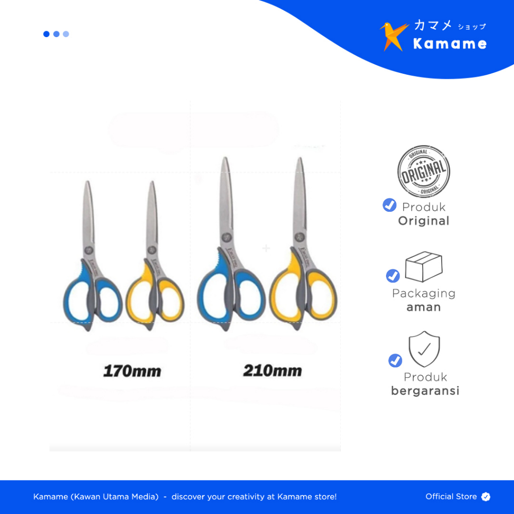 

Deli Scissors - Gunting Teflon 210mm Dan 170mm Anti Lengket Desain Ergonomis 77757,77759 - Kamame