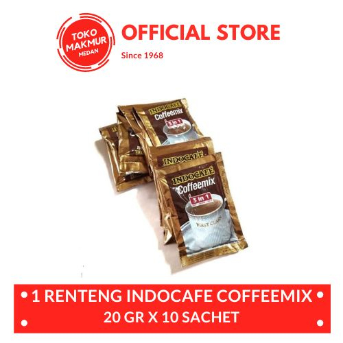 

1 RENCENG INDOCAFE COFFEEMIX COFFEE 3 IN 1 20GR ISI 10 SACHET