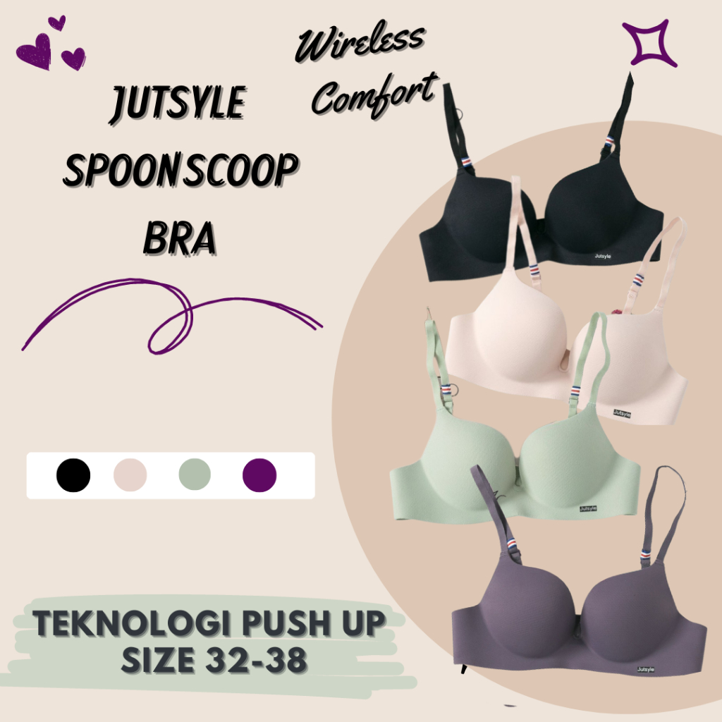 GO2SLIM JUTSYLE PUSH UP SEAMLESS CUP BRA BH TANPA KAWAT HIGH QUALITY