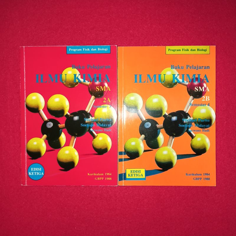 buku lawas buku pelajaran ilmu kimia SMA 2A dan 2B