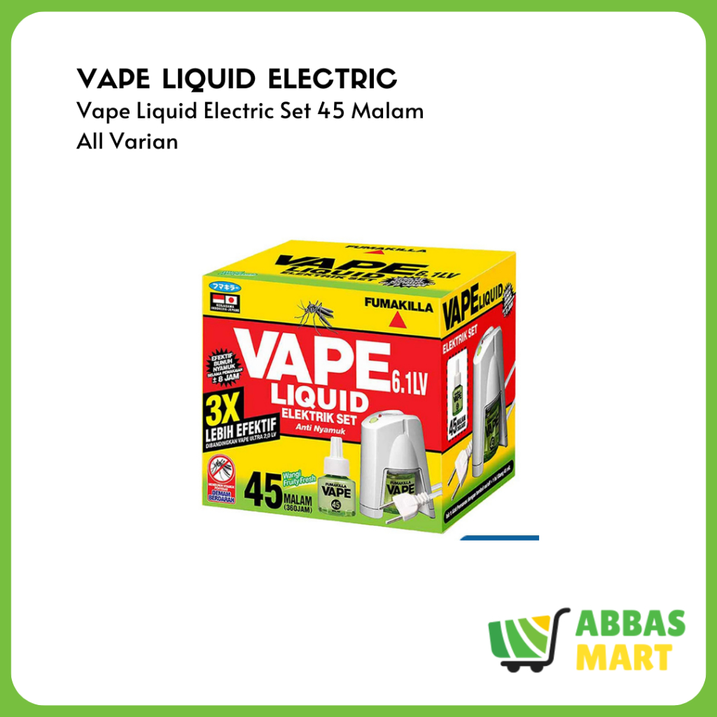 Obat Nyamuk Listrik VAPE Electric Fumakilla Set 45 Malam Cair Liquid