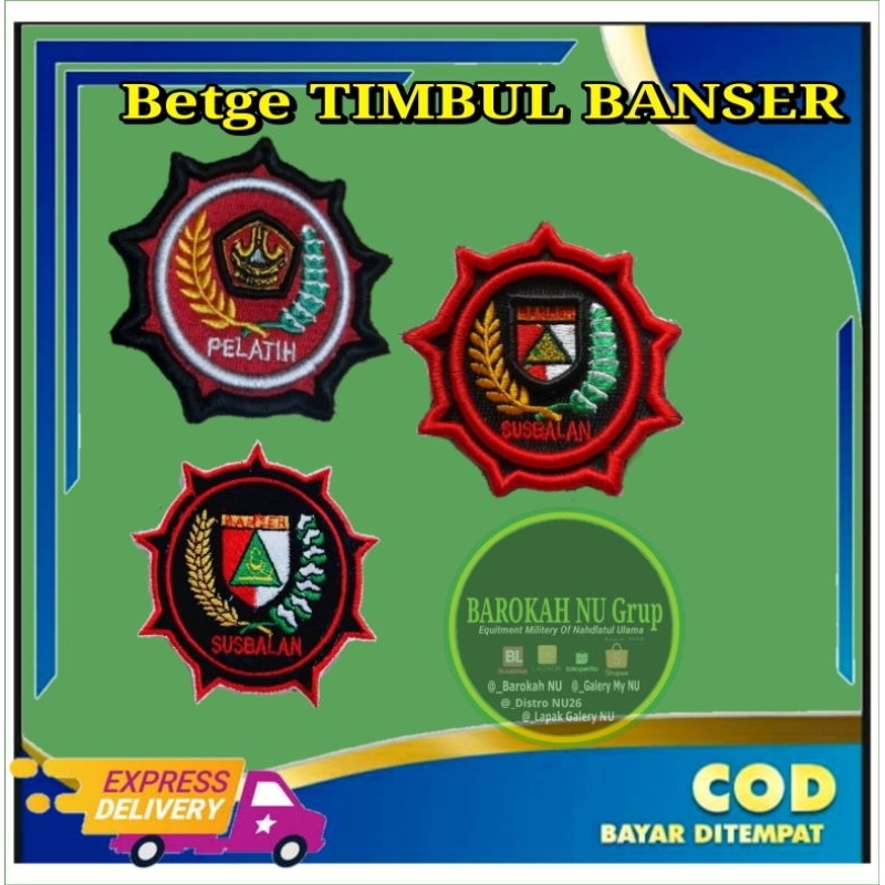 bordir timbul BANSER SUSBALAN - LOGO BANSER PELATIH Banser