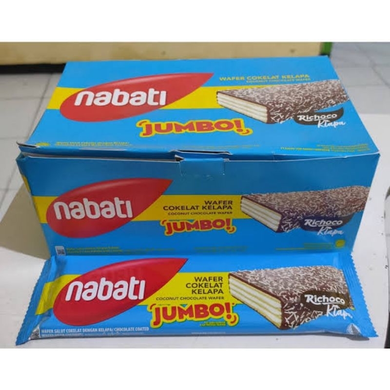 

Wafer Nabati Coated Coklat Kelapa Jumbo 2000an 37gr isi 12