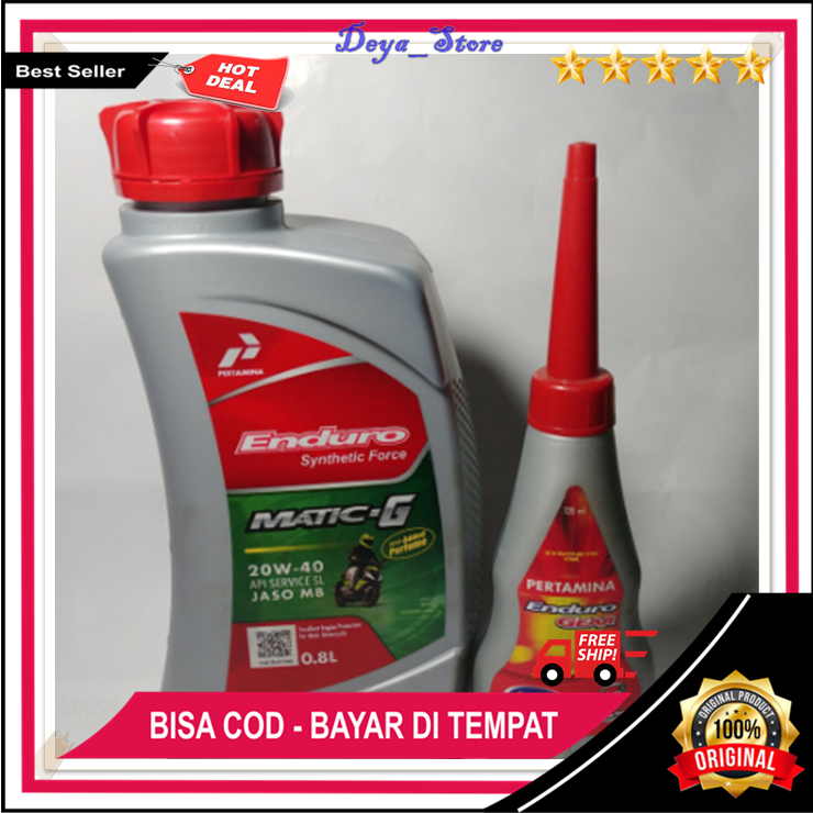 Paket Oli Enduro Matic G 20W-400.8 L Ori Oli Gardan Enduro Gear Buat Motor Matic Mio Beat Vario Orig