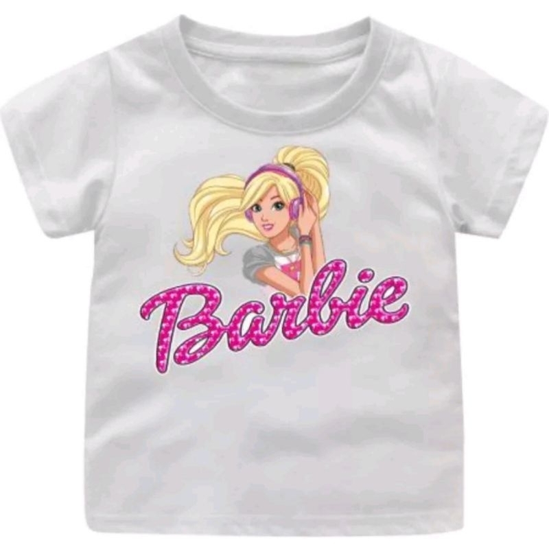 Baju kaos anak cewek barbie02 untuk umur 1-12 tahun
