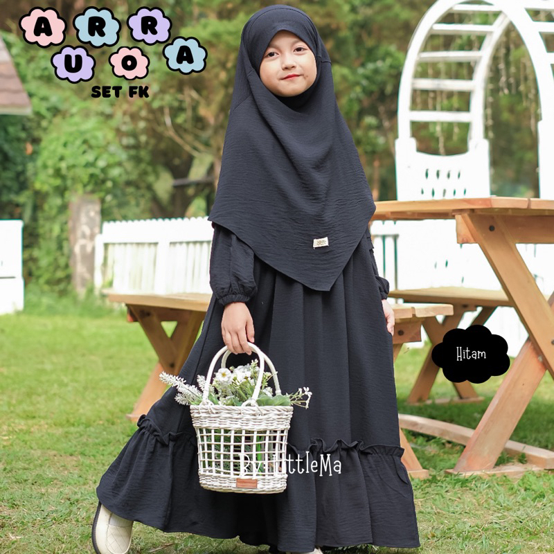 limited athallah official - gamis syar'i anak perempuan / set gamis anak aurora m l xl xxl / gamis