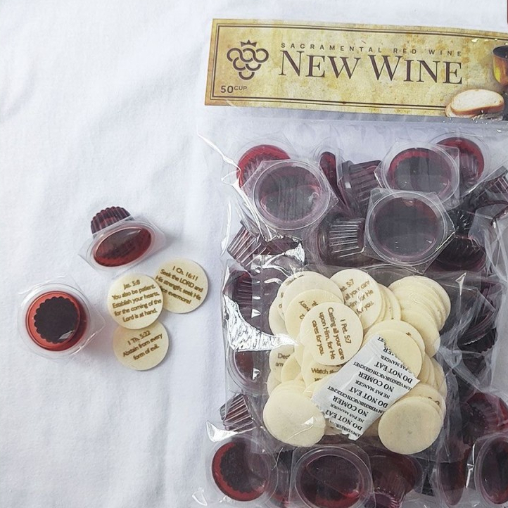 

Anggur Perjamuan Gereja+Hosti Ayat Inggris+50Cup