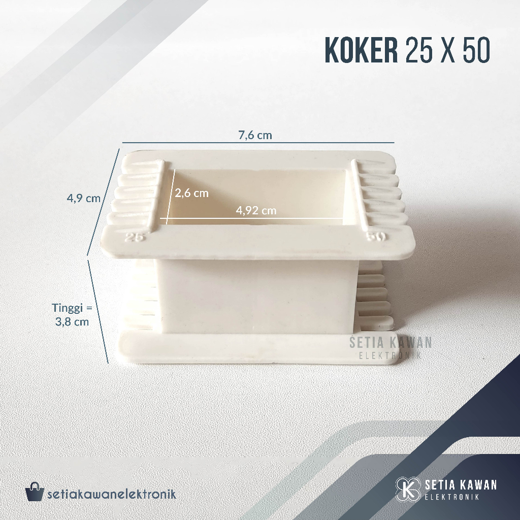 Koker Trafo Kotak 25x50 / Bobin Bobbin Dudukan Besi Plat Keren Kern Travo Tahan Panas Bahan Plastik 